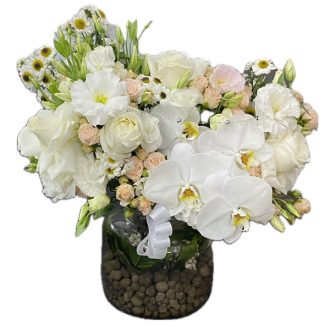 جار گل ارکیده و رز